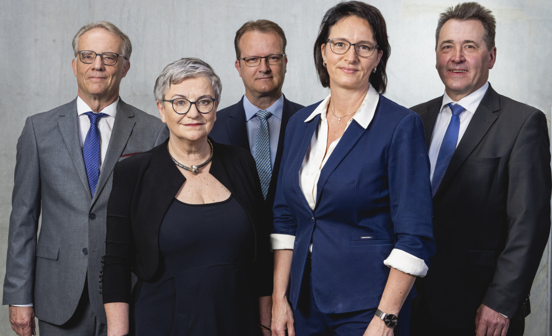 Kundenbetreuung der Thüringer Aufbaubank (auf dem Bild sehen Sie fünf Mitglieder des Beratungsteams)