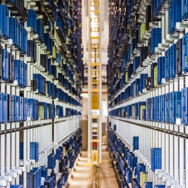 Logistik Kredit (im Bild: ein Lager)