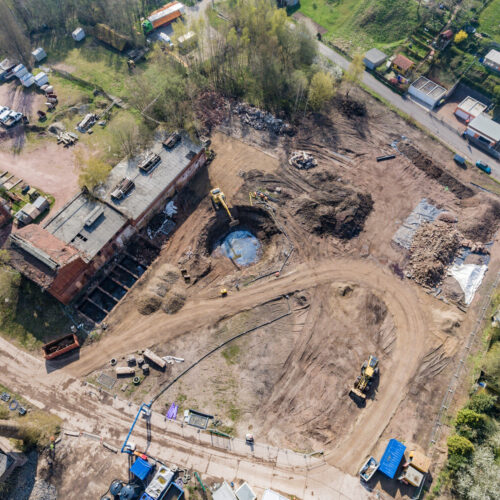 Baustelle mit Bagger