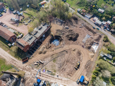 Baustelle mit Bagger