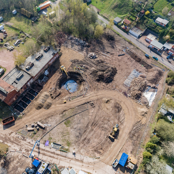 Förderung von Maßnahmen zur Altlastenbehandlung (im Bild: Baustelle mit Bagger)