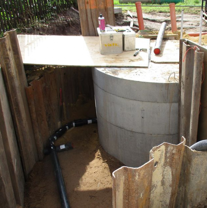 Förderung von ausgewählten Vorhaben der Abwasserentsorgung (im Bild: Baustelle mit Abwasserleitungen)