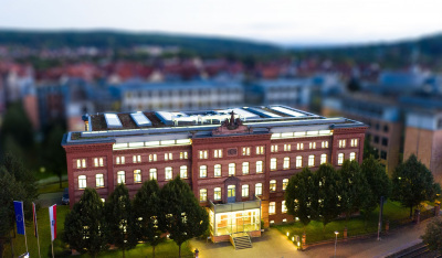 TAB-Zentrale im Erfurt Brühl (im Bild: Das historische Benary-Gebäude im Abendlicht, aufgenommen mit einer Drohne) TAB-Zentrale im Erfurt Brühl (im Bild: Das historische Benary-Gebäude im Abendlicht, aufgenommen mit einer Drohne)
