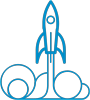 Projektstart (Icon mit einer abhebenden Rakete)